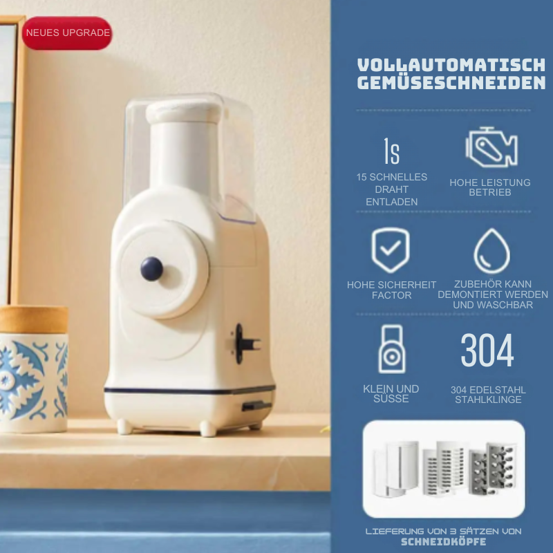 PowerSlicer - Der multifunktionale Küchenhelfer für müheloses Gemüseschneiden