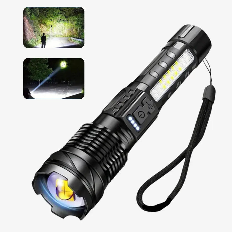 Militär Taschenlampe LUMATOR XHP50 | 5000 Lumen | 7 Lichtmodi | USB Wiederaufladbar | IP64 Wasserdicht
