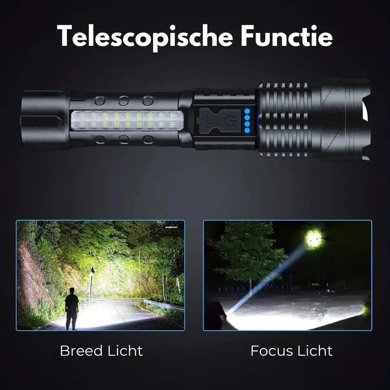 Militär Taschenlampe LUMATOR XHP50 | 5000 Lumen | 7 Lichtmodi | USB Wiederaufladbar | IP64 Wasserdicht
