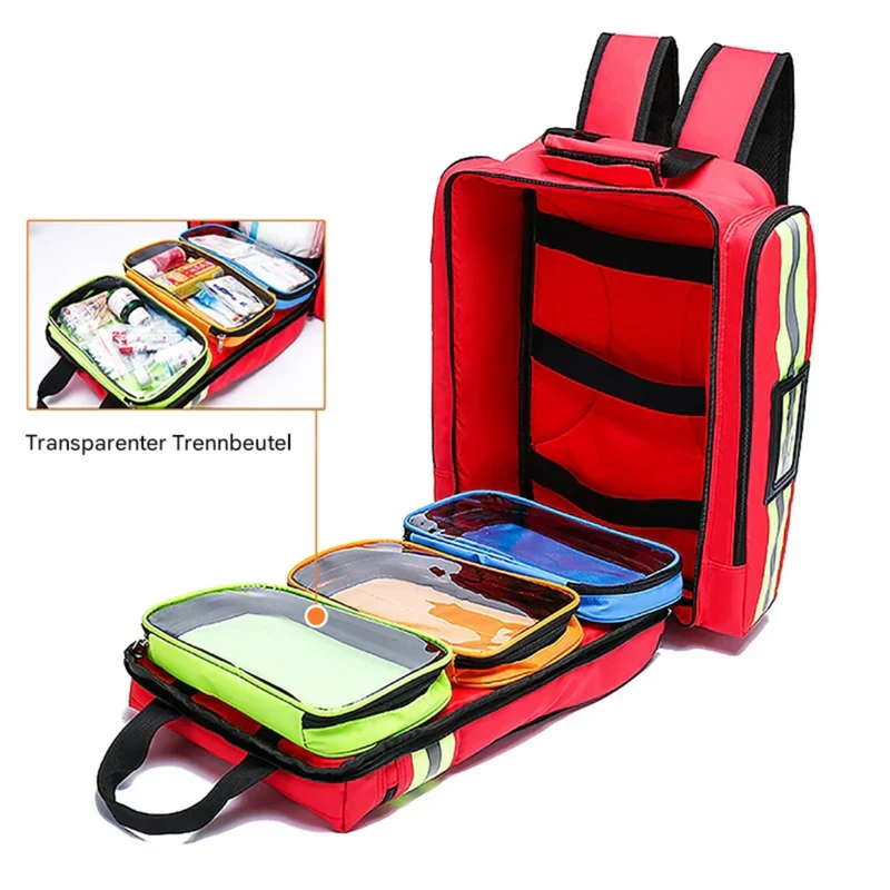 Notfallrucksack SafePak Rescue+ | Wasserdicht & Reflektierend | Für Erste Hilfe & Survival | 45×35×15 cm