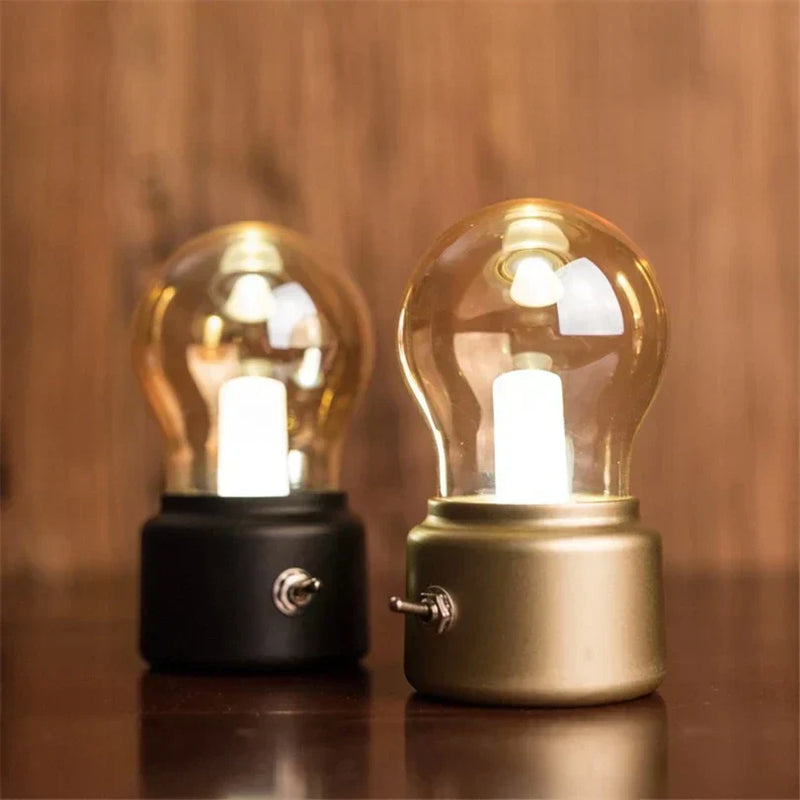 Tischlampe VintaGlow | Retro-Design | Tragbar & USB-aufladbar | 11 x 7 x 6 cm