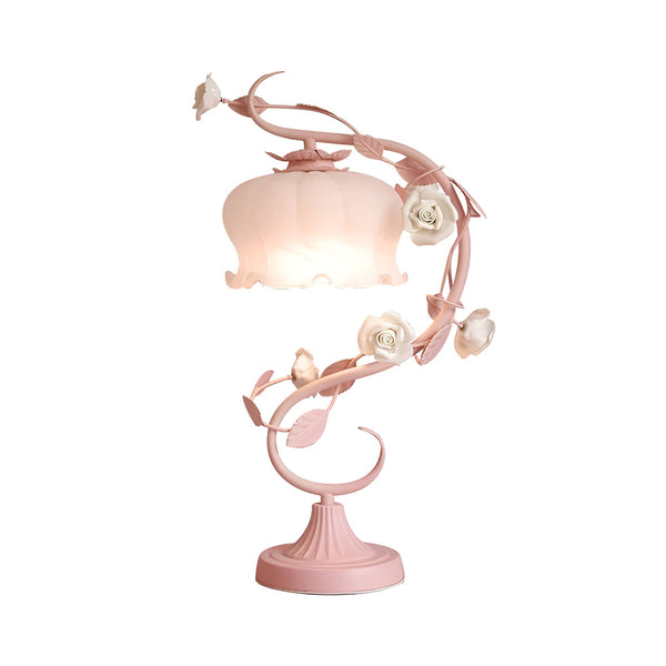 Rosavera Rosenlampe unter Glas | Handgefertigte Echtrosen | Warmes LED-Licht | Shabby Chic Design