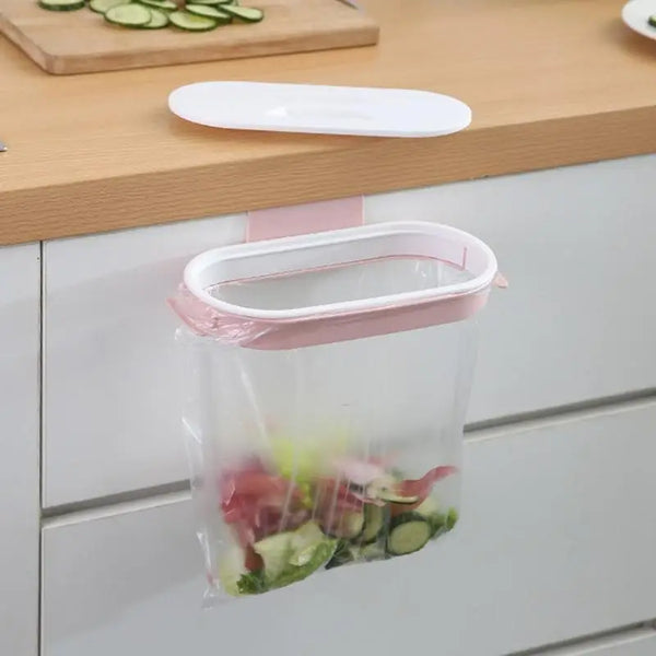 Müllbeutelhalter Cleanuvo ClipBin | Mit Deckel & Ringhalterung | Zum Einhängen an Schranktüren | Wiederverwendbar & Waschbar