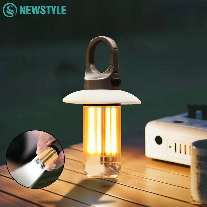 Lumovent Wiederaufladbare LED Campinglampe | 360° Beleuchtung & Powerbank | Dimmbare Lichtmodi | Mit Solar- & USB-Aufladung
