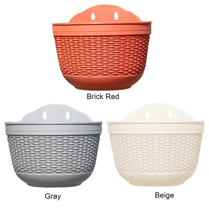 Hängepflanztopf RattaFlor | Ø 21 cm | Geflecht-Optik aus Kunststoff | UV-beständig | Für Wand, Balkon & Garten