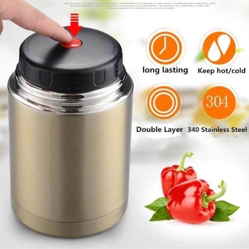 Hotoria Thermo Lunchbox | Thermo Lunchbox | Edelstahl Isolierbehälter | 800 ml / 1000 ml | Warmhalten & Kochen ohne Strom