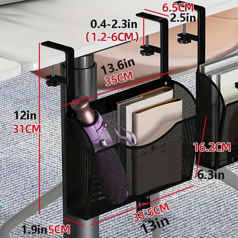 Schreibtisch-Schublade Clampix | Zum Anklemmen ohne Bohren | Seitlicher Aufbewahrungskorb aus Metall | 2 Größen | Für Büro & Homeoffice