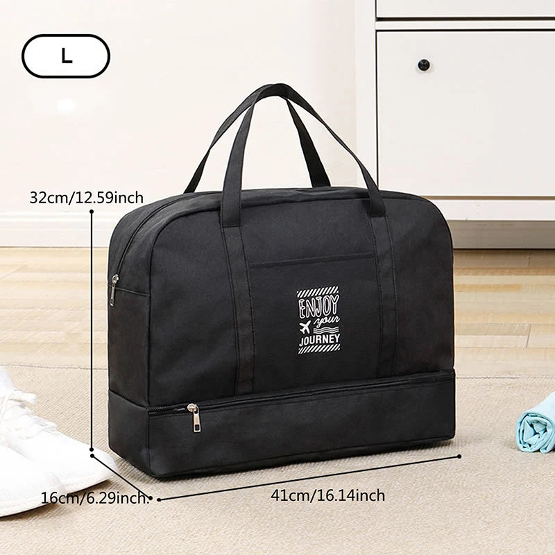 ReiseLuxe  Faltbare Reisetasche Damen | Großes Volumen | Schuhfach & Nassfach | Oxford-Gewebe