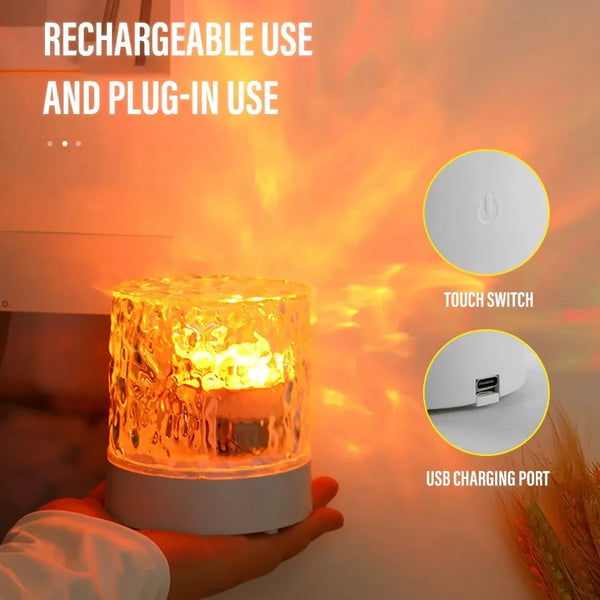 AURORA Wellenlicht Lampe | Dimmbar | RGB & Warmweiß | Kristall-Design