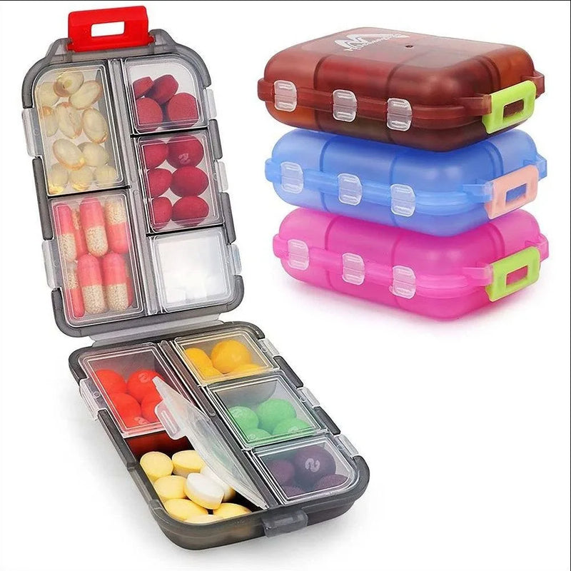 MediPocket Reise-Pillendose | Feuchtigkeitsgeschützt & Kompakt | 4–12 Fächer | Für Vitamine & Medikamente unterwegs