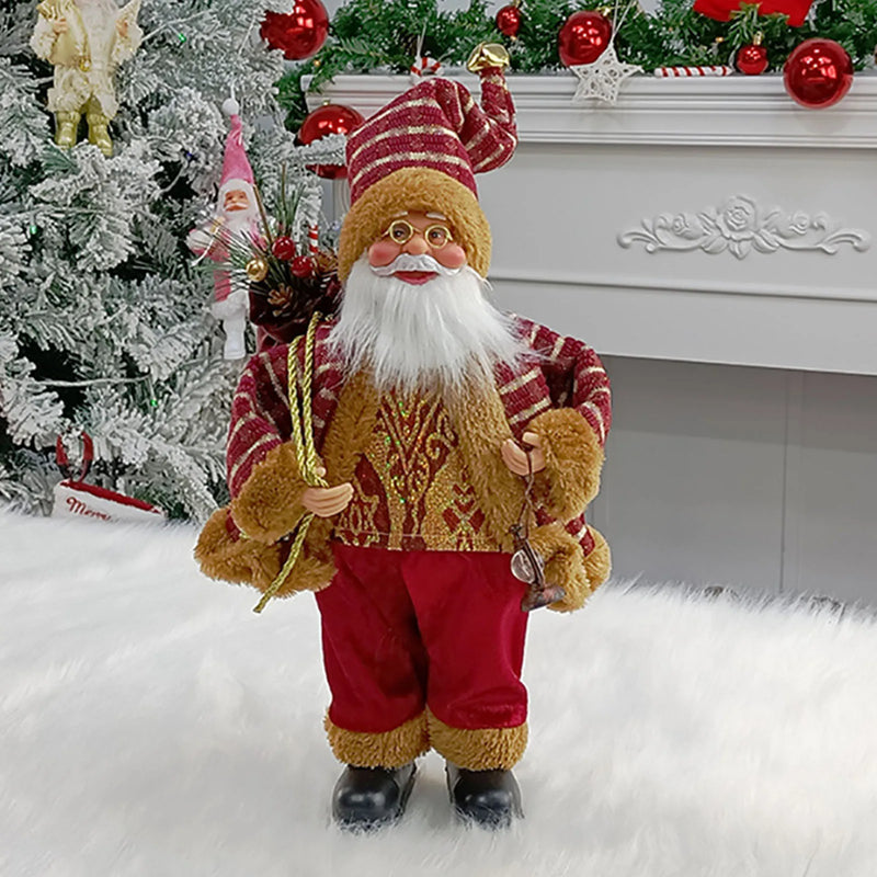 Festivaro | Weihnachtsfigur Santa Claus | Stehend & Sitzend | 30 × 10 × 17 cm | Liebevoll gestaltete Weihnachtsdeko für Tisch, Kamin & Büro