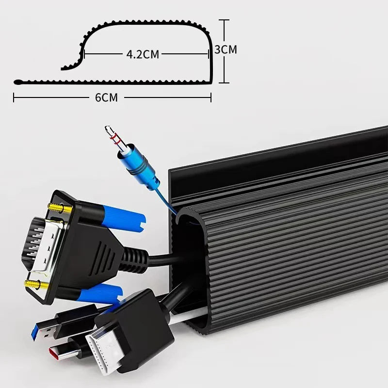 Kabel-Organizer Meshilo | Atmungsaktives Netzgewebe | 40 × 6 × 3 cm | Für Kabel, Ladegeräte & Zubehör