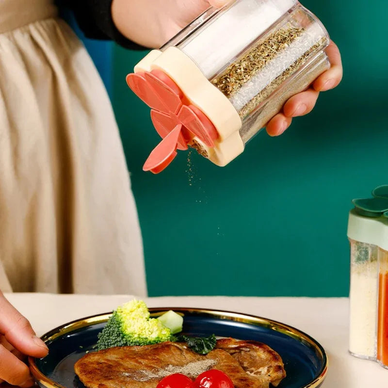 CampSpice ProBox Gewürzdose für Camping | Mit Deckel & separaten Fächern | Transparent & lebensmittelecht | Für Salz, Pfeffer & Grillgewürze