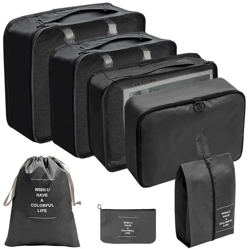 PackWunder Reise-Organizer Set 7/8/9/10-teilig | Faltbare Koffer-Organizer | Für Kleidung, Schuhe & Accessoires