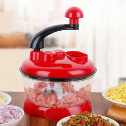 SchnittFix EcoChop Manueller Knoblauch- & Gemüseschneider | Edelstahlklingen | 16×16×13,5 cm | Multifunktionaler Küchenzerkleinerer