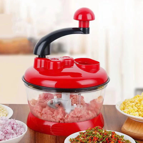 SchnittFix EcoChop Manueller Knoblauch- & Gemüseschneider | Edelstahlklingen | 16×16×13,5 cm | Multifunktionaler Küchenzerkleinerer