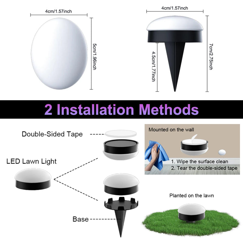 Bodenleuchten Solvion Glow | 15er LED-Set | Warmweiß & RGB | Solar- oder USB-Ladung | IP65 Wasserdicht | Mit Fernbedienung
