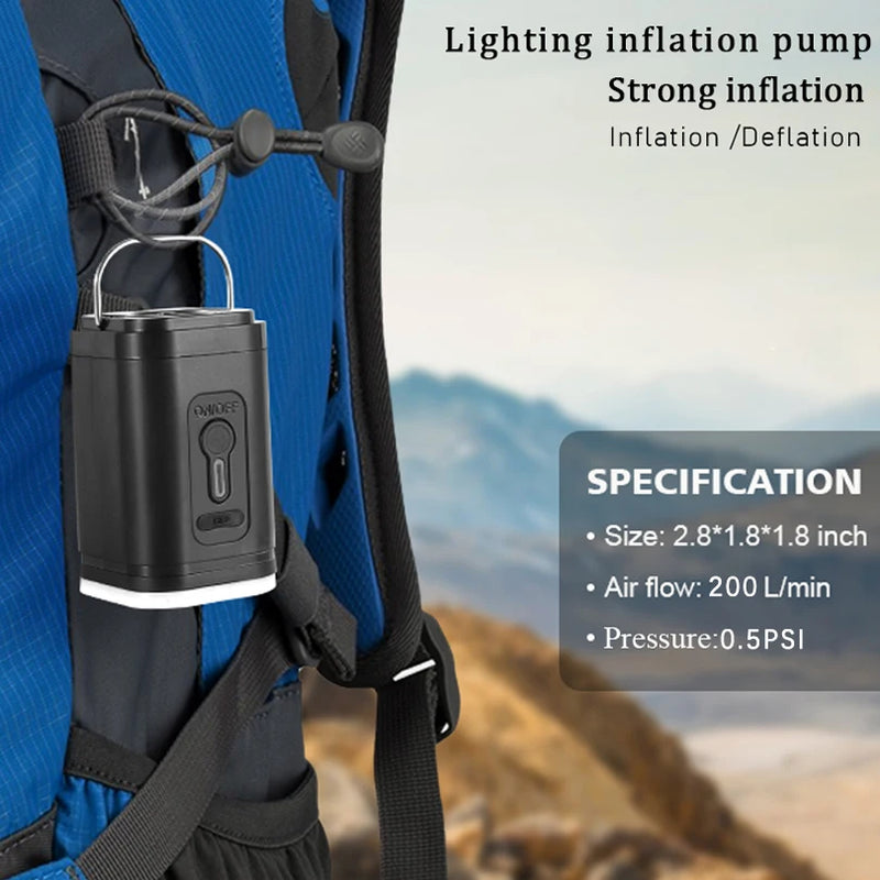 AirBreezy Mini Luftpumpe | Ultra Kompakt & USB-C Aufladbar | 5 Düsen | 200L/min Leistung