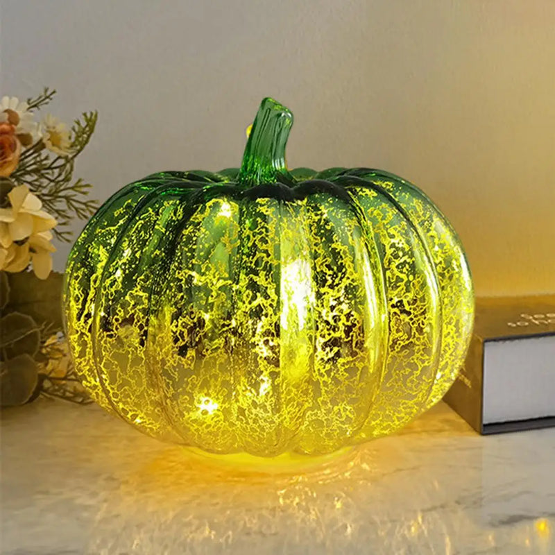 Aurelia Glow Glas-Kürbis Deko | Sternenhimmel-Design | LED & Timerfunktion | Herbst & Halloween