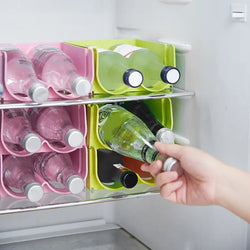 Flaschen-Organizer StackoCool | Stapelbares Kühlschrankregal für Dosen & Flaschen | Rutschfest & platzsparend | 16 × 14 × 7,5 cm