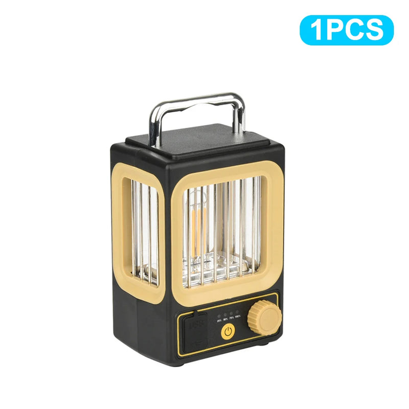 Lumovent Wiederaufladbare LED Campinglampe | 360° Beleuchtung & Powerbank | Dimmbare Lichtmodi | Mit Solar- & USB-Aufladung