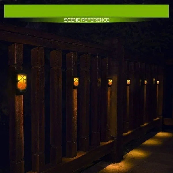 Solar-Fackel FlammaLuce | 96 LED Flammenlicht | IP65 Wasserdicht | Garten Wandlampe mit Gitterdesign