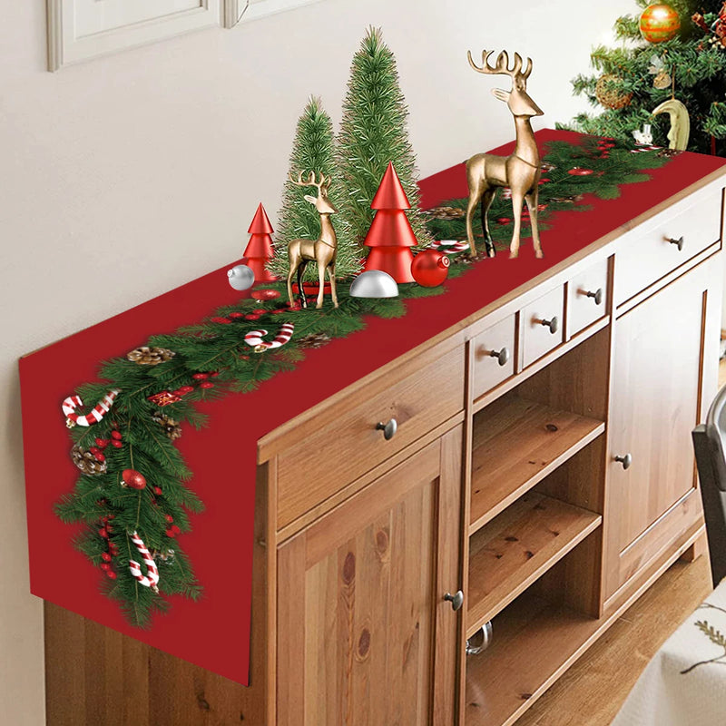 Weihnachtstischläufer | 180×35 cm | Polyester | Festliche Tischdeko 2025