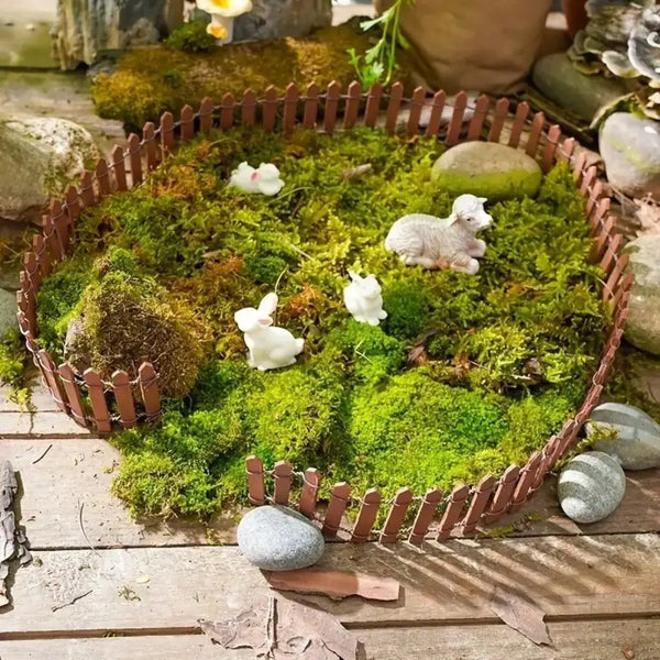 Minatura Miniatur Holzzaun für Feengarten & Deko | 1 Stück | Für Blumentöpfe, Mini-Landschaften & Zimmerdeko | Naturdeko für Zuhause & Garten