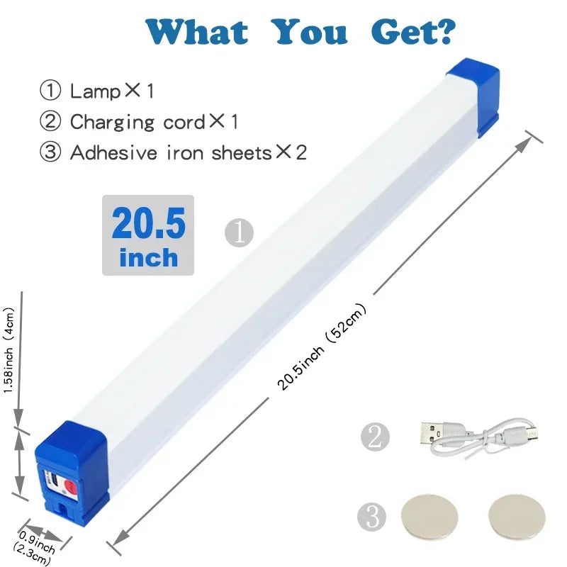 MagnaBeam LED Röhre | Wiederaufladbare Campinglampe mit Magnet & Haken | 32/52 cm | Tragbare Notlicht-Leuchte für Outdoor & Fahrzeug
