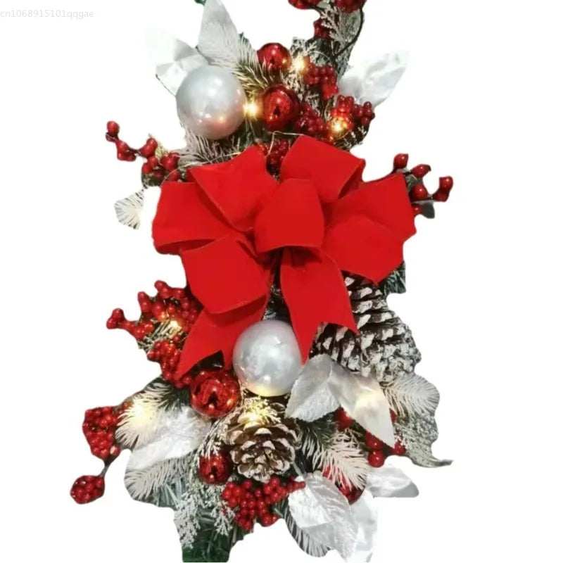 Weihnachtsgirlande LumiPine | Mit LED-Beleuchtung | Rustikale Tannengirlande für Treppe, Tür & Wand | 45×20 cm