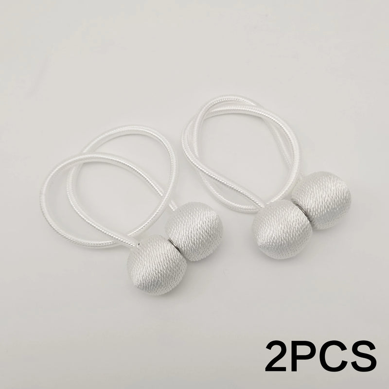 MagnoLuxe Vorhanghalter 2er-Set | Magnetische Kugel-Gardinenhalter im modernen Design | Flexible Kordel-Vorhangbinder für Wohnzimmer & Schlafzimmer