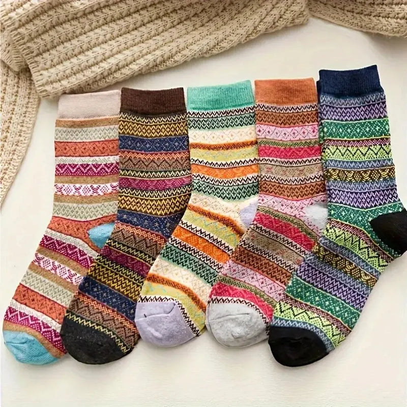 Woolina | Damen Wollsocken Set | 5 Paar | Extra Dick & Warm | Herbst & Winter