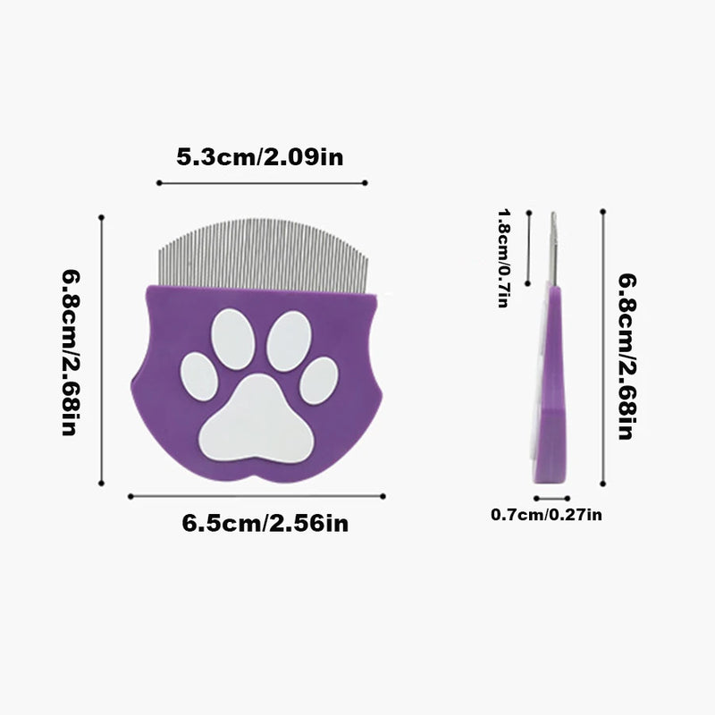 Fellino Mini Fellpflegekamm für Hunde & Katzen | Entfernt Flöhe & Verfilzungen | Ergonomisch & sanft zur Haut