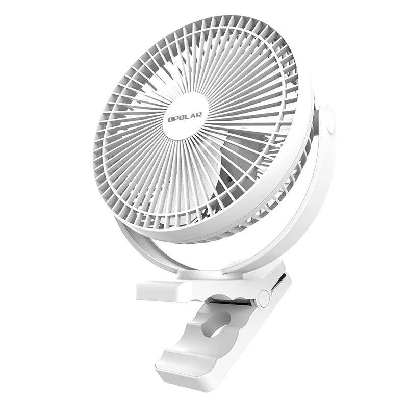 Clip-Ventilator BreeziClip | 8-Zoll | Leise & Wiederaufladbar | 10.000 mAh Akku | Für Kinderwagen, Camping & Zuhause