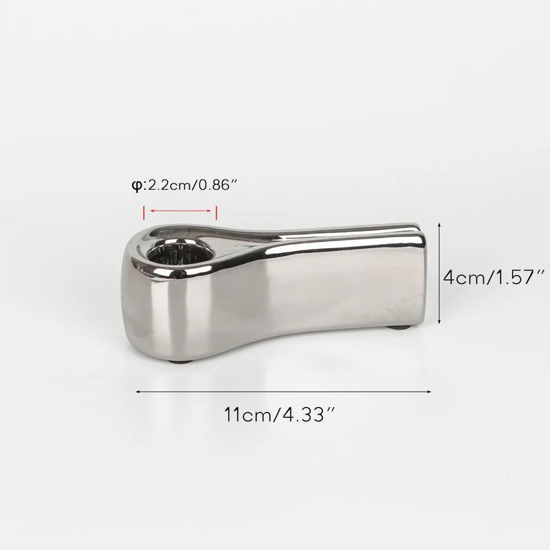 LUXORA Kerzenhalter | Zylinderform | Silber veredelt | Moderne Deko aus Keramik