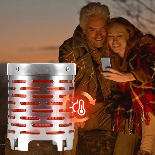 CampHeat Pro | Edelstahl Heizaufsatz für Gaskocher | Tragbar & Robust | Für Outdoor & Camping