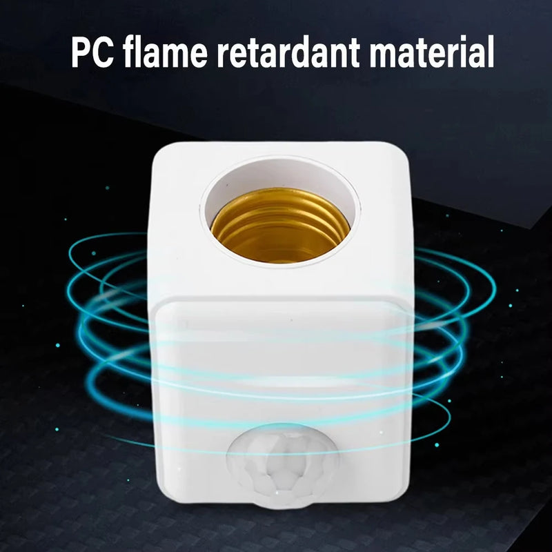 SenseLight E27 Lampenfassung mit Bewegungssensor | PIR Infrarot-Erkennung | Automatische LED-Fassung 85–265V | Einstellbar & Energiesparend