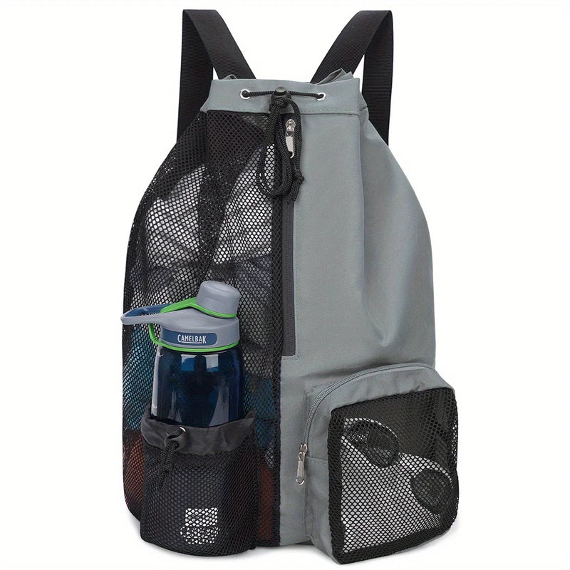 DrySportix Sportbeutel mit Netz & Nassfach | Rucksack mit Kordelzug | Schwimmen, Fitness & Strand | 48×32 cm