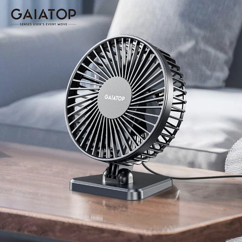Brisano USB Tischventilator | 3 Geschwindigkeiten | Kompakt & Leise | Ideal für Büro, Auto & Reisen