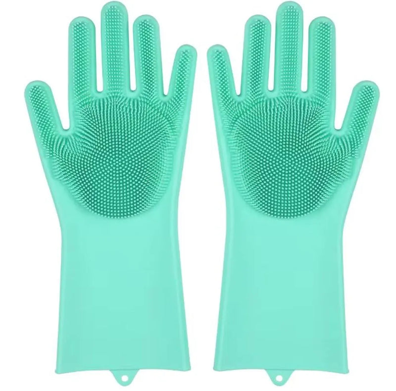 Spül- & Reinigunghandschuhe CleanGlove MagicScrub | Silikon-Handschuhe mit Bürstenstruktur | Hitzebeständig & lebensmittelecht | 32,5×11,5 cm