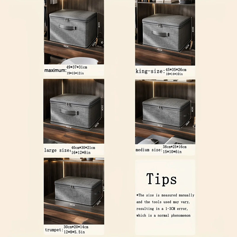 Faltbare Aufbewahrungsboxen mit Deckel | Stapelbar & Stabil | Stoffboxen mit Griffen | Storvana