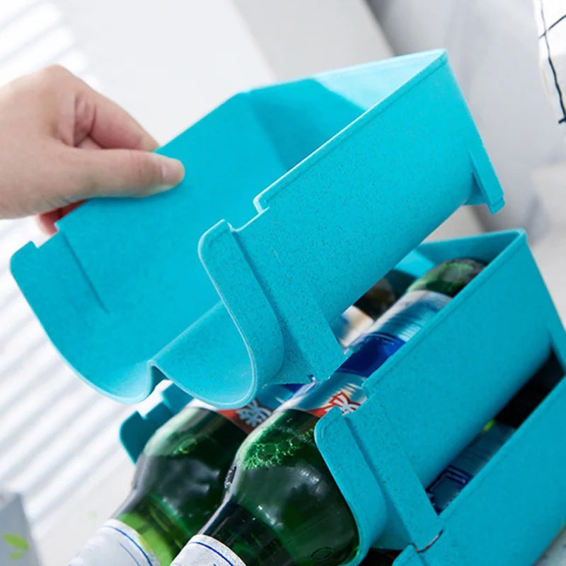 Flaschen-Organizer StackoCool | Stapelbares Kühlschrankregal für Dosen & Flaschen | Rutschfest & platzsparend | 16 × 14 × 7,5 cm