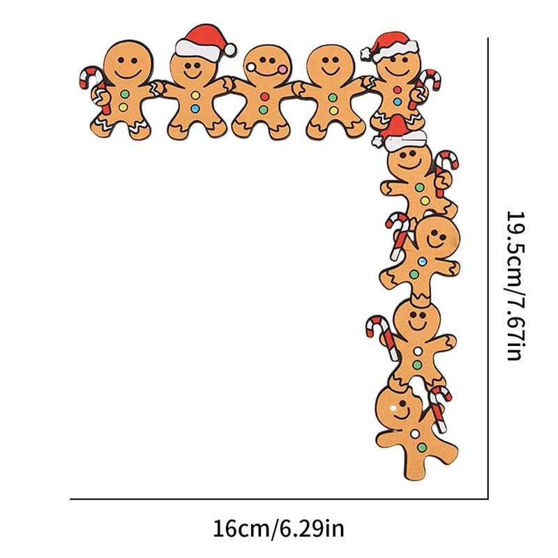 SweetJoy Holz Lebkuchenmann Türdeko | Mit Weihnachtsmütze & Zuckerstange | Weihnachtsdeko für Türrahmen & Wand
