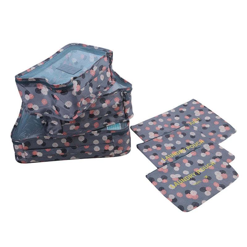 Packilo 6-teiliges Reise-Organizer-Set | Faltbare Koffer- & Gepäcktaschen | Für Kleidung, Unterwäsche, Schuhe & Kosmetik | Oxford-Stoff