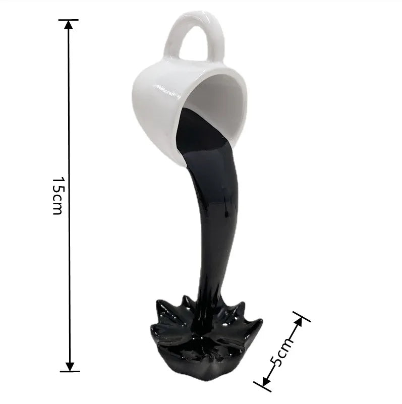 Schwebende Kaffeetassen Skulptur | Magischer Gieß-Effekt | Kreative Tisch- & Küchendeko