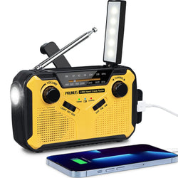 Alertino Notfallradio mit 4-fach Stromversorgung | 3000 mAh Powerbank | LED-Taschenlampe, Leselicht & SOS-Alarm
