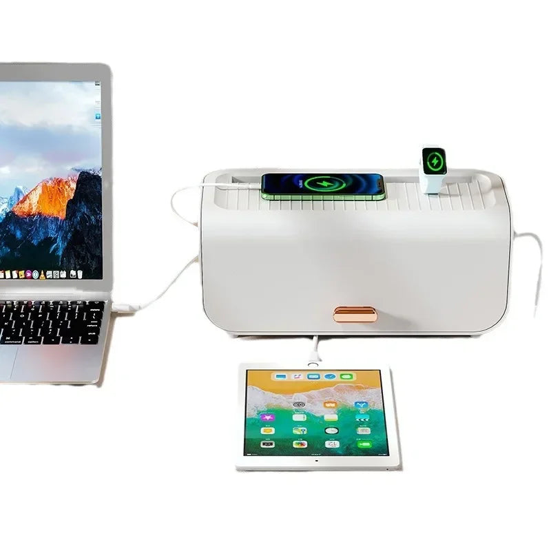 OrgaVolt Kabelbox mit Deckel | Staubdicht & Wassergeschützt | Aufbewahrungsbox für Mehrfachstecker & Ladekabel | Für Wohnzimmer & Büro