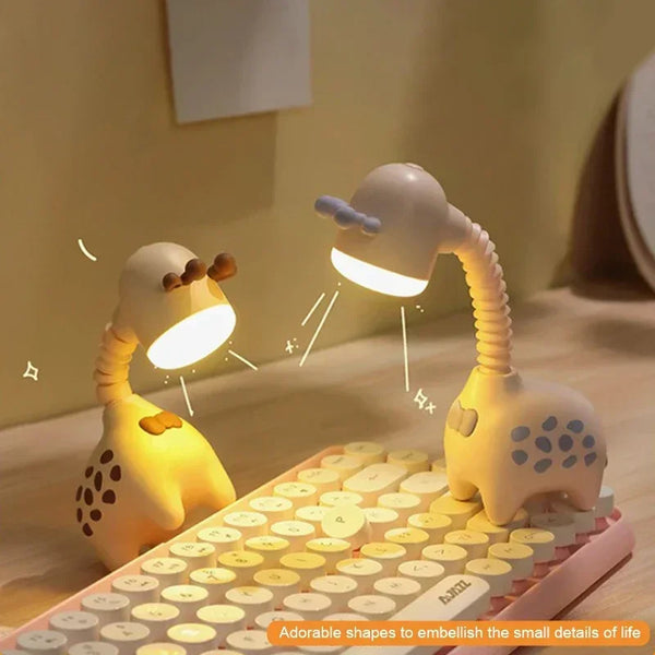 GiraLume LED Nachtlicht | Flexibel verstellbar | Süßes Giraffendesign | Warmweiß | 5,6 × 5,4 × 17 cm