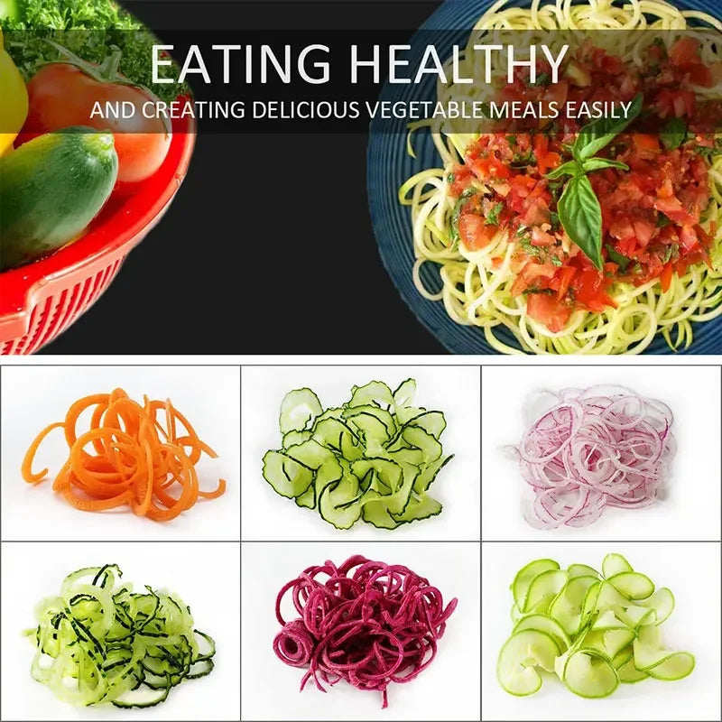 Gemüseschneider SpiralPro 4-in-1 | Vertikaler Spiralschneider mit Saugfuß | Für Zoodles, Salate & Gemüse-Spaghetti