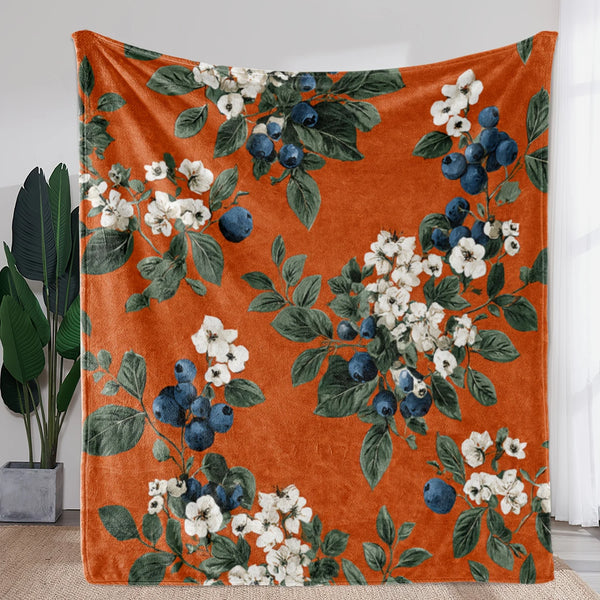 Flanell-Decke Florencia | Vintage Blumen-Design | Kuschelig & Pflegeleicht | Sofa & Ganzjahresdecke